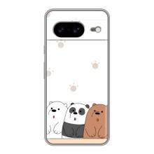 Чехлы с изображением разных животных для Google Pixel 8 (Удивленные медвеженки)