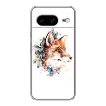 Чохли з картинкою Лисичка для Google Pixel 8 (VPrint) (Лиса в квітах)