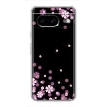 Чохол для Google Pixel 8 Ґуґл Піксель 8 - з принтом (Дизайнерські) (AlphaPrint) (Квіти маленькі)
