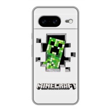 Чохол Майнкрафт на Google Pixel 8 (AlphaPrint) Minecraft (кріпер Майнкрафт)