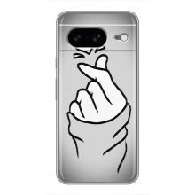 Чехол с принтом для Google Pixel 8 (AlphaPrint - Знак сердечка)