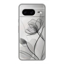 Чохол з квітковим принтом на Google Pixel 8 Ґуґл Піксель 8 (Чорні квіти)