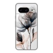 Чохол з квітковим принтом на Google Pixel 8 Ґуґл Піксель 8 (Квіти на білому)