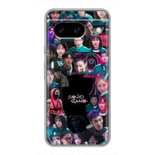 Чехол Гра в кальмара для Google Pixel 8 – Коллаж игры кальмара