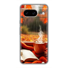 Чехол с уникальным дизайном «Осень с кофе» для Google Pixel 8 – Кофе и дождь