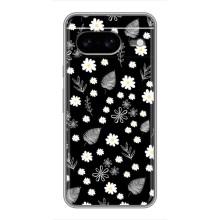 Чохли з тематикою "КВІТИ" на Google Pixel 8 (цвітіння на чорному)