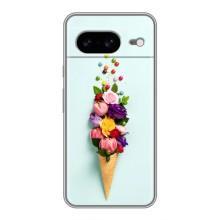Чохли з тематикою "КВІТИ" на Google Pixel 8 (Квітка-морозиво)
