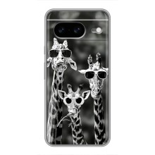 Силіконовий чохол з КАРТИНКАМИ літо для Google Pixel 8 (AlphaPrint) (Жирафи в окулярах)