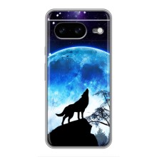 Захисні чохли для Google Pixel 8 Ґуґл Піксель 8 (AlphaPrint) (ХІТ продаж) ВОВК (Вовк на місяць)