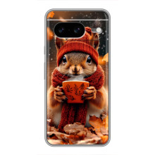 Печатный чехол «Зверята с кофе» для Google Pixel 8 – Белка с кофе