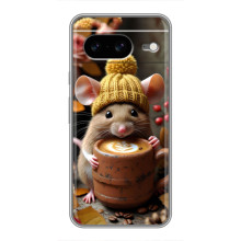 Печатный чехол «Зверята с кофе» для Google Pixel 8 – Медведь с кофе