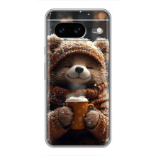 Печатный чехол «Зверята с кофе» для Google Pixel 8 – Мишка с кофе