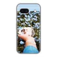 Чехлы с изображением разных животных для Google Pixel 8A (Ежик на руках)