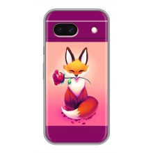 Чехлы с картинкой Лисички для Google Pixel 8A (VPrint) (Лисичка с розочкой)