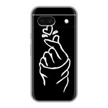 Чохол (Знак сердечка) для Google Pixel 8A – Сердечко на чорному