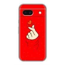 Чохол (Знак сердечка) для Google Pixel 8A – Сердечко на червоному