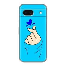Чохол (Знак сердечка) для Google Pixel 8A – Сердечко на синоьому