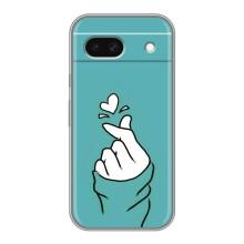 Чохол (Знак сердечка) для Google Pixel 8A – Сердечко на бірюзовому