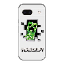 Чехол Майнкрафт на Google Pixel 8A (AlphaPrint) Minecraft (крипер Майнкрафт)
