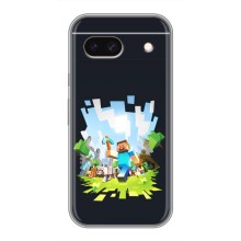 Чехол Майнкрафт на Google Pixel 8A (AlphaPrint) Minecraft (персонажи Minecraft)