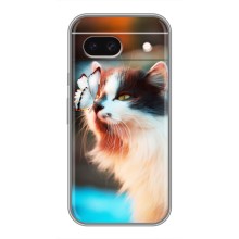 Чехол на Пиксель 8а с Котами (VPrint) (Котик с бабочкой)