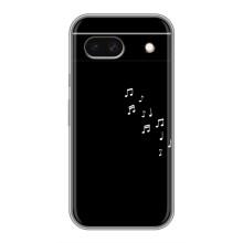 Чехол с картинками на черном фоне для Google Pixel 8A – Ноты