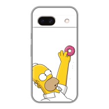 Чехол с Симпсонами для Google Pixel 8A (VPrint) (Гомер с пончиком)
