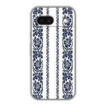 Силиконовый Чехол на Google Pixel 8A с картинкой Вышиванки – Синяя вышиванка