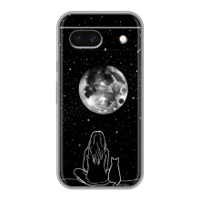 Чехол с рисунком кот на Google Pixel 8A (Девушка с котом)