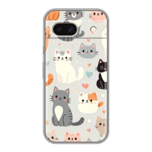 Чехол с рисунком кот на Google Pixel 8A (Коллаж котов)