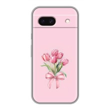 Чехол с розовым рисунком для Google Pixel 8A (Букет цветов)