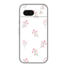 Чехол с розовым рисунком для Google Pixel 8A (Розовые цветы)
