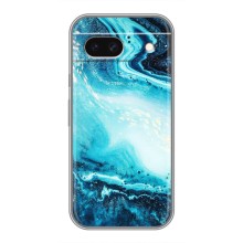 Мраморный чехол на Google Pixel 8A (VPrint) (Голубой мрамор)