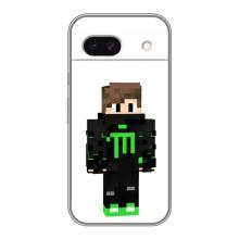 Чехлы для Google Pixel 8A (Персонажи Майн Крафт) – Зеленый мальчик