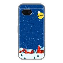 Силиконовый бампер на рождество для Google Pixel 8A – Город в снегу