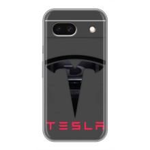 Силиконовый бампер с картинкой машины на Google Pixel 8A – Logo TESLA