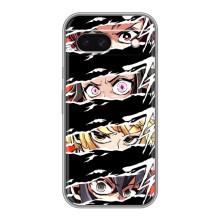 Силиконовые чехлы с глазами Anime для Гугл Пиксель 8А – Глаза на чорном