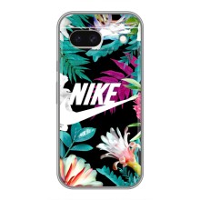 Силиконовый Чехол на Google Pixel 8A с картинкой Nike – Цветочный Nike