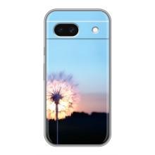 Силиконовый Чехол с одуванчиками на Google Pixel 8A – Закат с одуванчиком