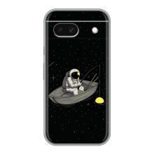 Силиконовый Чехол с принтом "Космонавты" на Google Pixel 8A – Космонавт на рыбалке