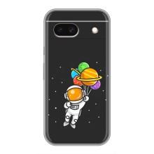 Силиконовый Чехол с принтом "Космонавты" на Google Pixel 8A – Космонавт с шариками