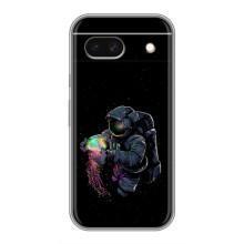 Силиконовый Чехол с принтом "Космонавты" на Google Pixel 8A – В руках земля