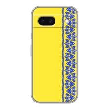 Силіконовый Чохол на Google Pixel 8A – Вишиванка на жовтому фоні