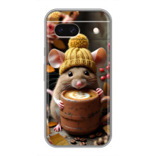 Печатный чехол «Зверята с кофе» для Google Pixel 8A – Медведь с кофе