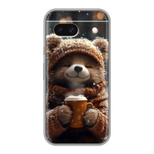 Печатный чехол «Зверята с кофе» для Google Pixel 8A – Мишка с кофе