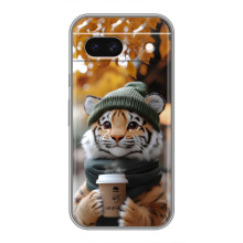 Печатный чехол «Зверята с кофе» для Google Pixel 8A – Тигр с кофе