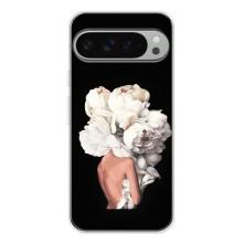 Чехлы (ART) Цветы на Google Pixel 9 Pro XL (VPrint) (Белые цветы)