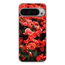 Чехлы с Цветами для Google Pixel 9 Pro XL (VPrint) (Цветы красные)
