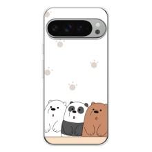 Чехлы с изображением разных животных для Google Pixel 9 Pro XL (Удивленные медвеженки)