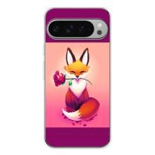 Чехлы с картинкой Лисички для Google Pixel 9 Pro XL (VPrint) (Лисичка с розочкой)